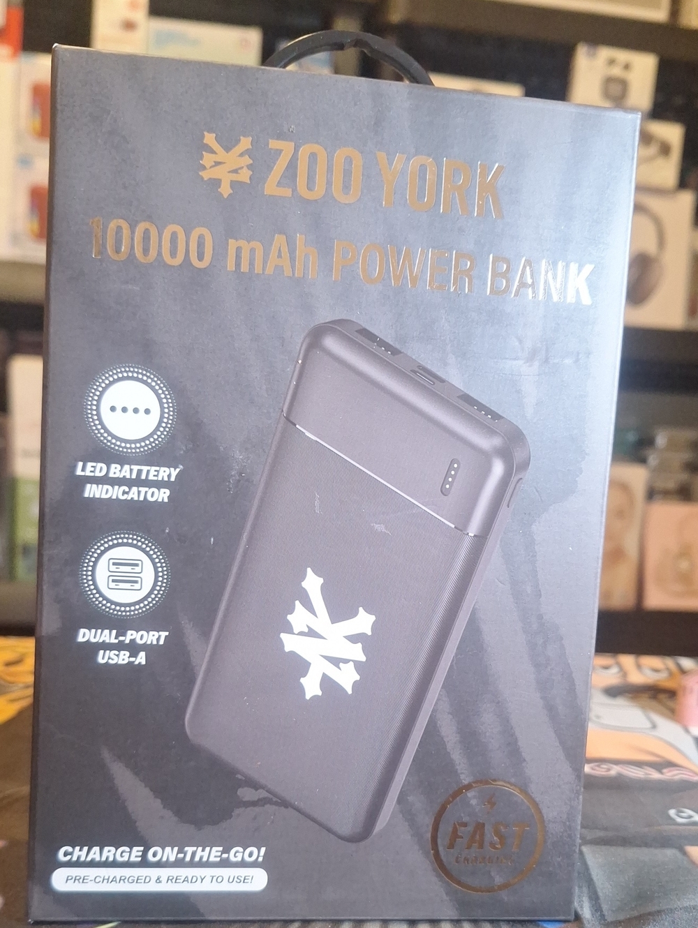 Zoo York Black 10000 mAh Portable Power Bank Factory Sealed